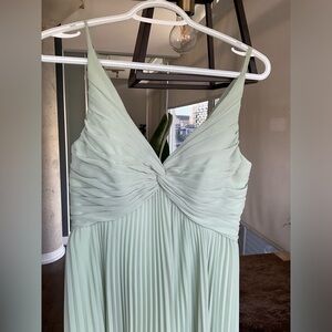 Sage Green Pleated Maxi Dress